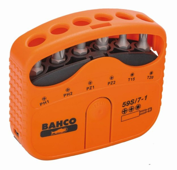 Jeu d'embouts Bahco, 7 pièces, PH, PZ, Torx, 59S/7-1