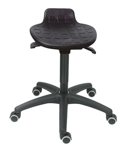 Tabouret Lotz "Comfortable-Variable", assise en PU, hauteur d'assise 445-635mm, base en plastique, ressort à gaz de sécurité recouvert, roulettes, 3571.18