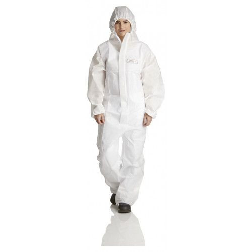 Combinaison ProSafe 1, cagoule, antistatique, blanche, taille 2XL, UE : 50 pièces, PS1-2XL