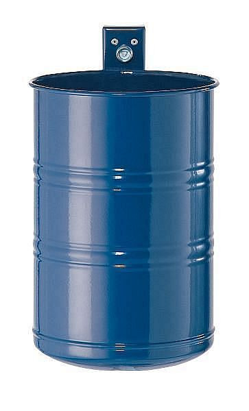 Conteneur à déchets Renner d'environ 35 L, non perforé, pour montage mural et sur poteau, galvanisé à chaud et revêtement par poudre, bleu cobalt, 7004-01PB 5013
