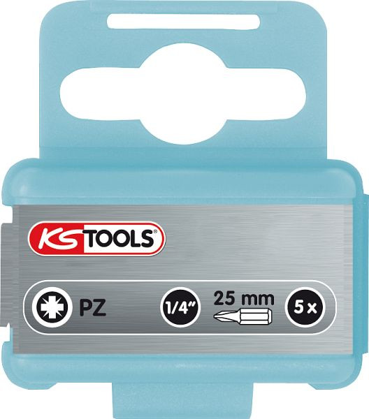 KS Tools Embout 1/4" en acier inoxydable, 25 mm, PZ2, lot de 5, 910.2222