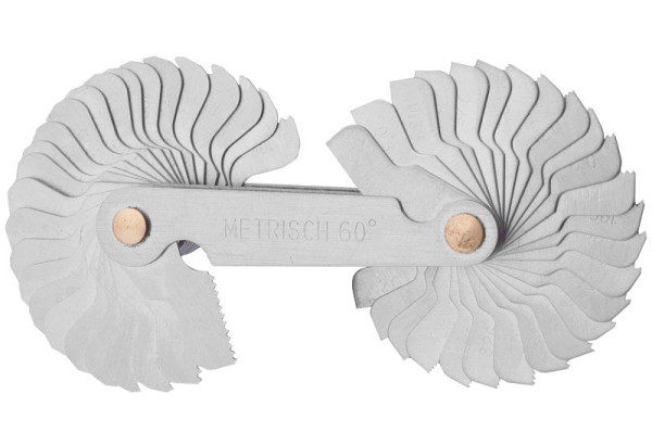 Gabarit de filetage GSR 52 feuilles métrique DIN 13 et pouces Pas de filetage Whitworth 0,25 - 6,0 mm / 4 - 62", 05001030