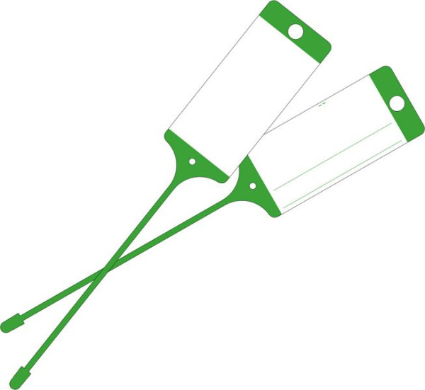 Etiquette de marchandises Eichner en PP résistante aux intempéries avec champ d'étiquetage neutre, verte, UE : 100 pièces, 9219-00778