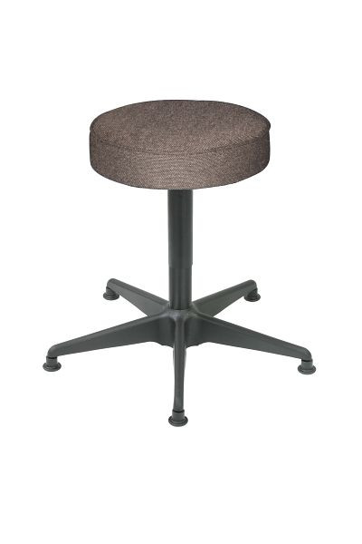Tabouret de travail Lotz, rembourrage d'assise anthracite, tige pivotante, piètement en acier recouvert, hauteur d'assise 470-610 mm, patins, 3525.03