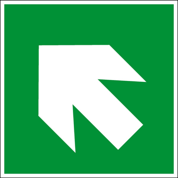 Panneau d'issue de secours Eichner "Direction diagonale haut/bas", L x H : 20 x 20 cm, aluminium, photoluminescent HI 150, 9225-14095-020