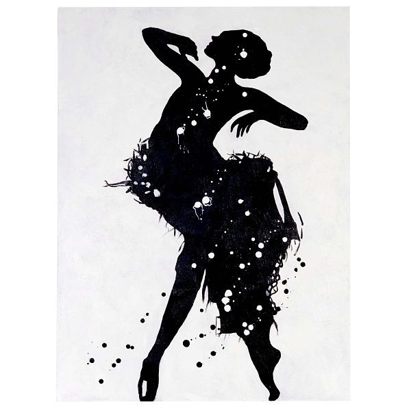 Mendler peinture à l'huile danseuse, peinture murale 100% peinte à la main XL, 120x90cm, 44721