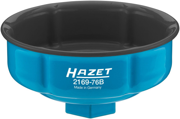 Clé pour filtre à huile Hazet, carré creux 12,5 mm (1/2 pouce), profil rainuré, 85,6 mm, 2169-76B