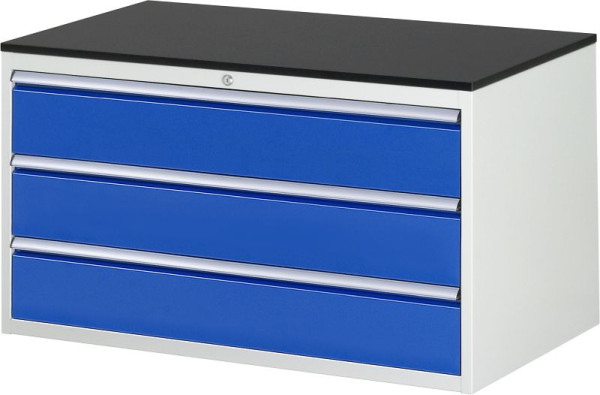 Armoire à tiroirs RAU série 7000, L1145xP650xH640mm, tiroirs : 3xH180mm, plan de travail avec revêtement en résine mélamine, épaisseur 19mm, 03-XXL3.0A-M.11