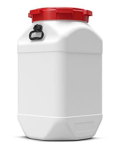 Fût à col large DENIOS en polyéthylène (PE), carré, 80 litres, 265-664