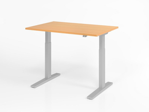Bureau Hammerbacher XMKA12, 120 x 80 cm, plateau : hêtre, épaisseur 25 mm, chant épais en ABS, forme rectangulaire, VXMKA12/6/S
