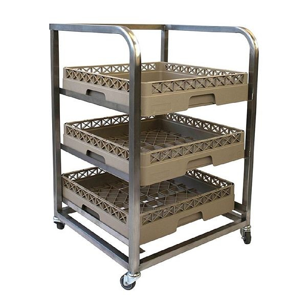 Craven Plateau en verre en acier inoxydable Chariot de service DN596