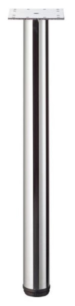 Pied de support Hammerbacher K chromé, jeu de 1, couleur : chrome, diamètre : 60 mm, avec plaque à visser, réglable en hauteur de 72 à 74 cm, VSTFK1/C