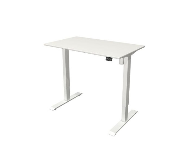 Table d'appoint Kerkmann L 1000 x P 600 mm, réglable en hauteur électriquement de 740 à 1230 mm, blanc, 10388510