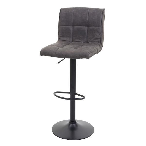 Tabouret de bar Mendler HWC-B13, tabouret de comptoir de tabouret de bar, imitation daim, gris foncé vintage, 74345
