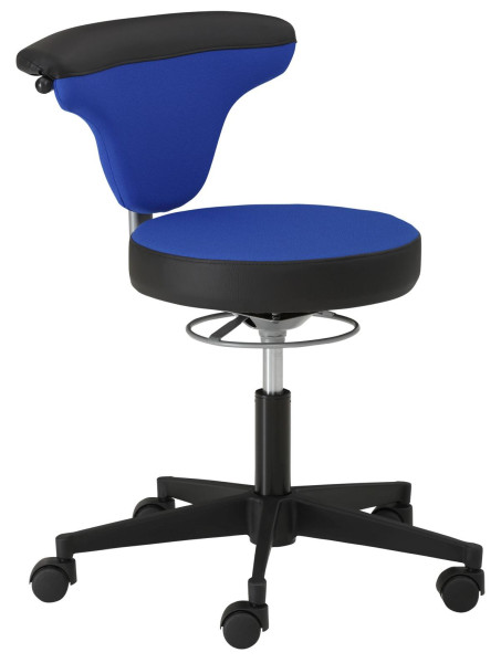 Mayer Sitzmöbel chaise pivotante fonctionnelle myTORRO SIT, avec roulettes pour tapis, bleu foncé/noir brillant, 1351_756