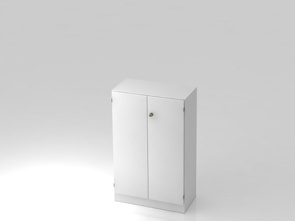 Armoire Hammerbacher 3OH avec panneau de base poignée rayée blanc/blanc, 80x42x127 cm (LxPxH), V6550/W/W/SG
