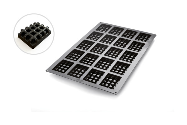 Moule à pâtisserie en silicone Schneider, gaufre, 400 x 600 mm, 95 x 70 xh 24 mm, 115336