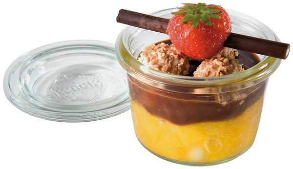 Pot APS Weck avec couvercle, Ø 6 cm, hauteur : 5,5 cm, forme mini linteau 80 ml, lot de 12, 82310