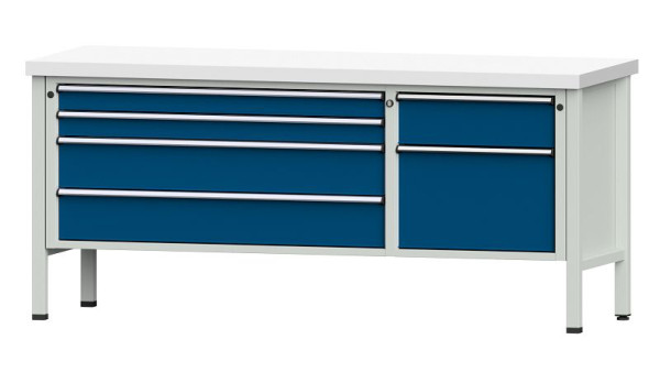 Établis ANKE Établi en caisson, modèle 286 V, 2000 x 700 x 900 mm, RAL 7035/5010, KSP 50 mm, 304.603