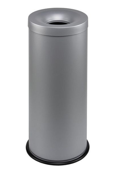 Orgavente GRISU, poubelle de sécurité en acier revêtu par poudre couleur gris, H x Ø 600x266 mm, 30L, 770032