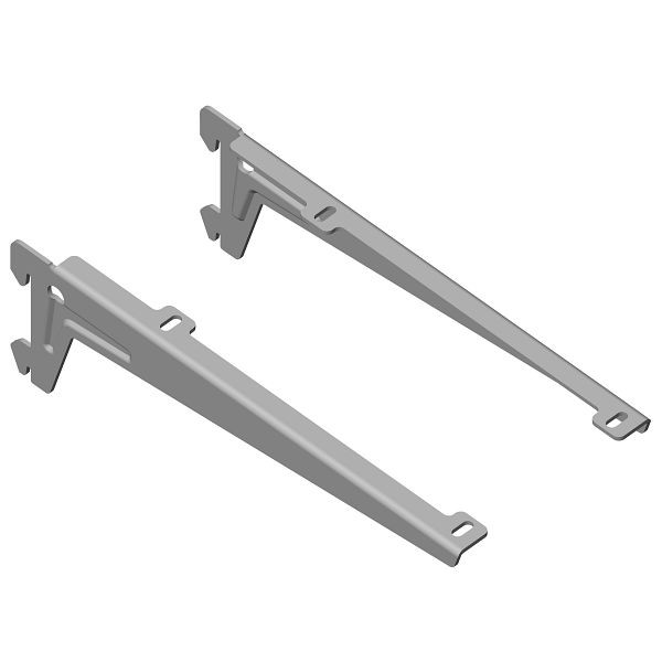 Équerre système Element, AVEC CLIP, gauche et droite, VRAC, 230 mm, ALU BLANC, UE: 10 paires, 10300-00030