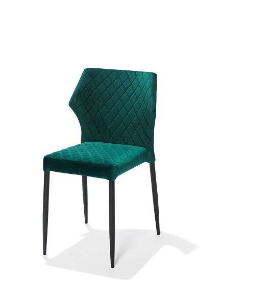 VEBA Louis chaise empilable vert, revêtement en velours, ignifuge, 49x57,5x81,5cm (LxPxH), 52002
