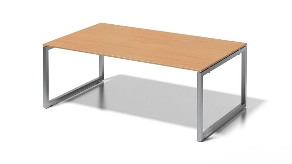 Poste de travail de direction/table de conférence Bisley Cito, cadre en O à hauteur fixe de 730 mm, H 19 x L 2000 x P 1200 mm, hêtre/argent, DOF2012BC355