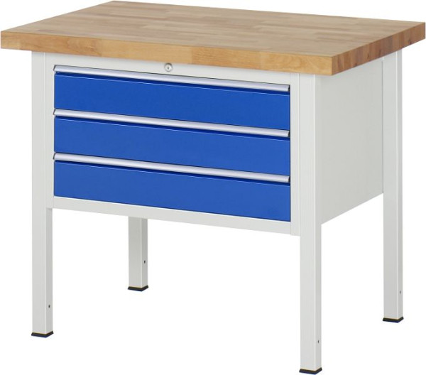 Etabli RAU série 8000 - modèle 8227, L1000 x P700 x H840-1040 mm, base système L860 x P650 x H800-1000 mm, 03-8227A2-107B4H.11