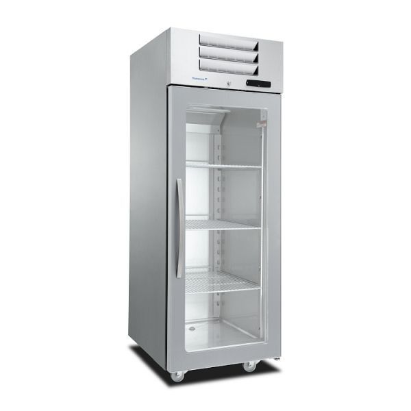 Réfrigérateur Marecos Excel line en acier inoxydable 700 litres GN 2/1 avec porte vitrée et refroidissement par convection, 221.002