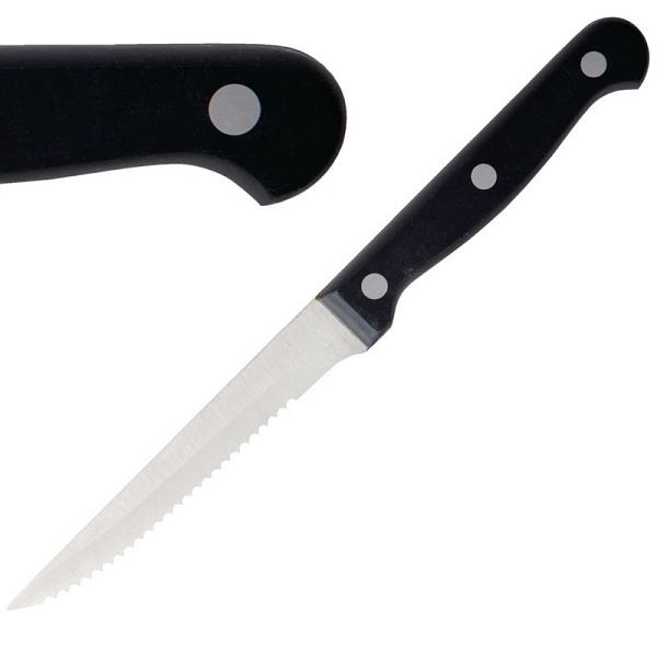 Couteau à steak OLYMPIA avec manche noir 21,5 cm, UE: 12 pièces, C134