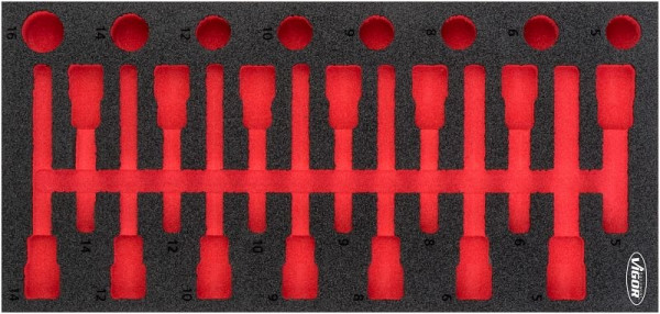 Inserts en mousse souple bi-composant VIGOR, dimensions insert / taille tiroir : S (188 x 393 x 35 mm), utilisation : V5091, V5091-L