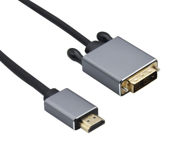 Câble de connexion Helos, prise HDMI/prise DVI, PREMIUM 4K, 2,0 m, noir, 288691