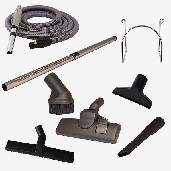 Kit d'accessoires d'aspiration HKW BLACK SYSTEM (8 pièces) - tuyau d'aspiration de 6 m de long, 3010