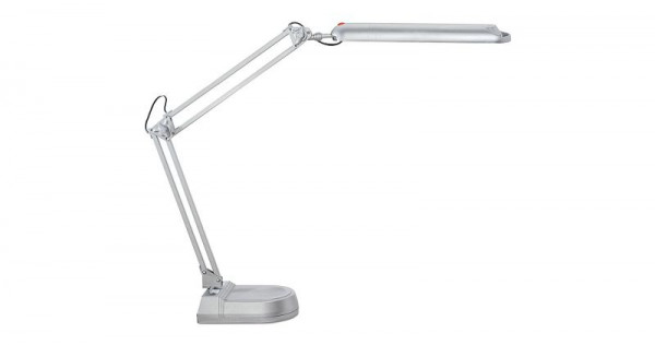MAUL lampe de table à économie d'énergie MAULatlantic, avec socle, argent, 8213695