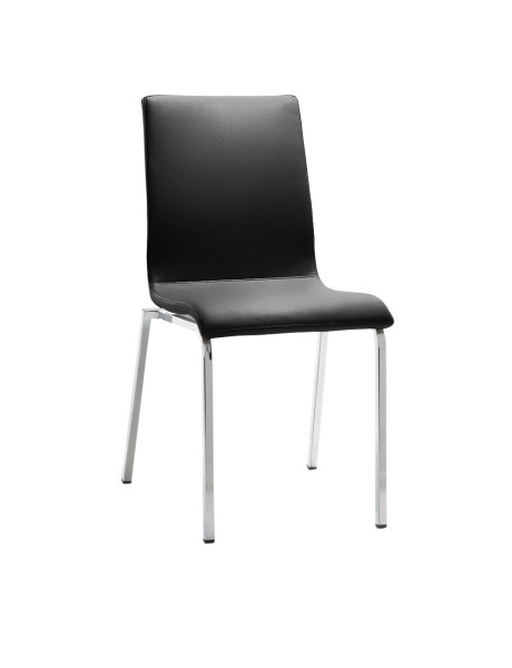 Chaise Mayer Sitzmöbel , structure chromée, tube rectangulaire, anthracite, 2120_01_30487