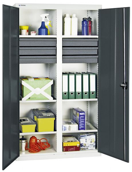 armoire à outils et matériaux blunt TM 3000, RAL 7035/7016, 6 tiroirs, 6 plateaux, 3004271
