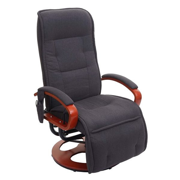 Chaise longue de relaxation Mendler ARLES II, chaise de relaxation chaise de massage, AVEC tissu/textile de massage, gris foncé, 74169
