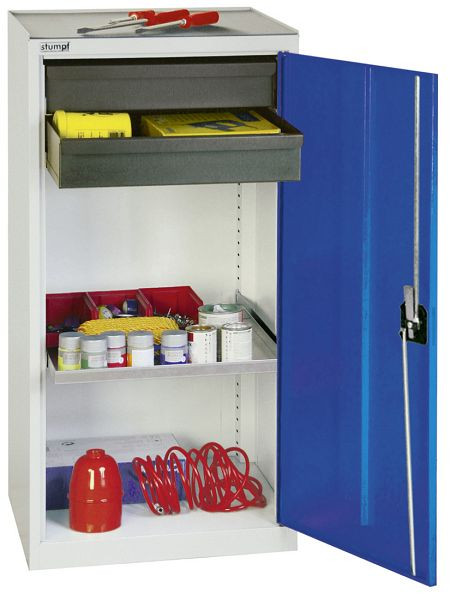 armoire à outils et matériel série 3000, 7035/5010, 2 tiroirs 100 mm, 1 étagère, 3001274
