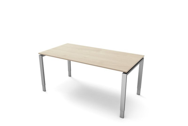 Bureau Kerkmann avec structure à 4 pieds, forme 5, L 1600 x P 800 x H 680-820 mm, érable, 11413350