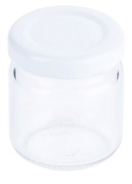 Pot de confiture Contacto 50 ml avec couvercle blanc, en barquette, paquet de 8, 2740/050