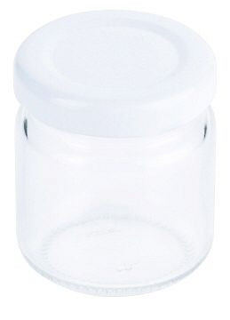 Pot de confiture Contacto 50 ml avec couvercle blanc, en barquette, paquet de 8, 2740/050