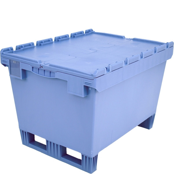 BITO conteneur réutilisable MB couvercle/barre/skid /MBD86421DKufe 800x600x423 bleu pigeon, couvercle double fond skid, C0402-0051