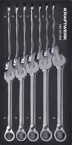 Kraftwerk BASIC LINE EVA clé mixte à cliquet insert 20 x 40 cm, 12 pièces, 105.301.030