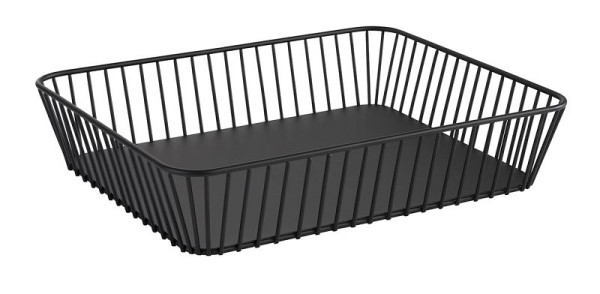 Panier APS GN 1/2 -URBAN-, 32,5 x 26,5 cm, hauteur : 7,5 cm, métal, noir, avec pieds antidérapants, 30415