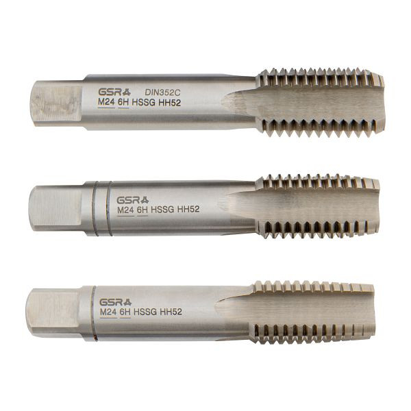 GSR jeu de tarauds à main filetage métrique DIN 2184-2 (DIN 352) droite HSS-G M 27, 00105320