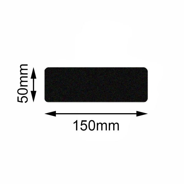 Marqueur de sol Mehlhose Safety rectangle noir 50x150mm, UE: 10 pièces, KSSS1V10