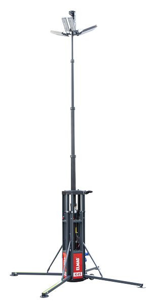 Mât d'éclairage pneumatique mobile ELMAG K45-360 600Watt = 85 000Lumen, 230V, 4,5m, 53985