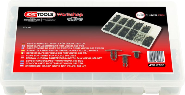 Jeu de clips de fixation KS Tools pour Volvo, 350 pièces, 420.0700