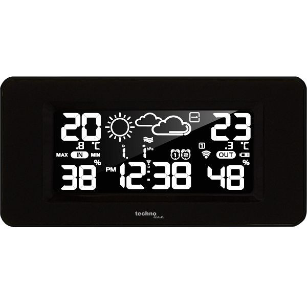 Station météo Technoline, radio-réveil avec possibilité de réglage manuel, dimensions : 200 x 96 x 18 mm, WS 6445