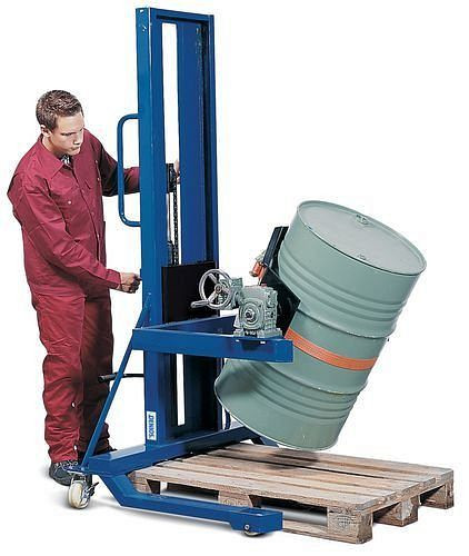 Lève-fûts DENIOS Servo FW 16-F en acier, châssis large, pour fûts de 60 à 220 litres, 115-293